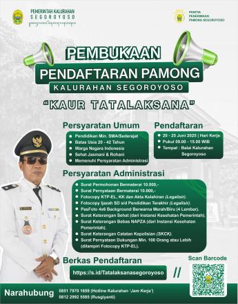 Informasi Lowongan Pamong untuk Jabatan Kaur Tata Laksana